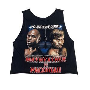 Mayweather v Pacquia 2015 Promo Boxing Cut Off Tank Top Women's M